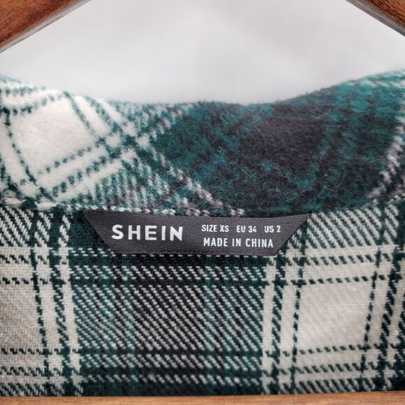 Womens XS Plaid Flannel Shirt Green Black Button Up Grunge Long Sleeve Soft - Picture 4 of 13